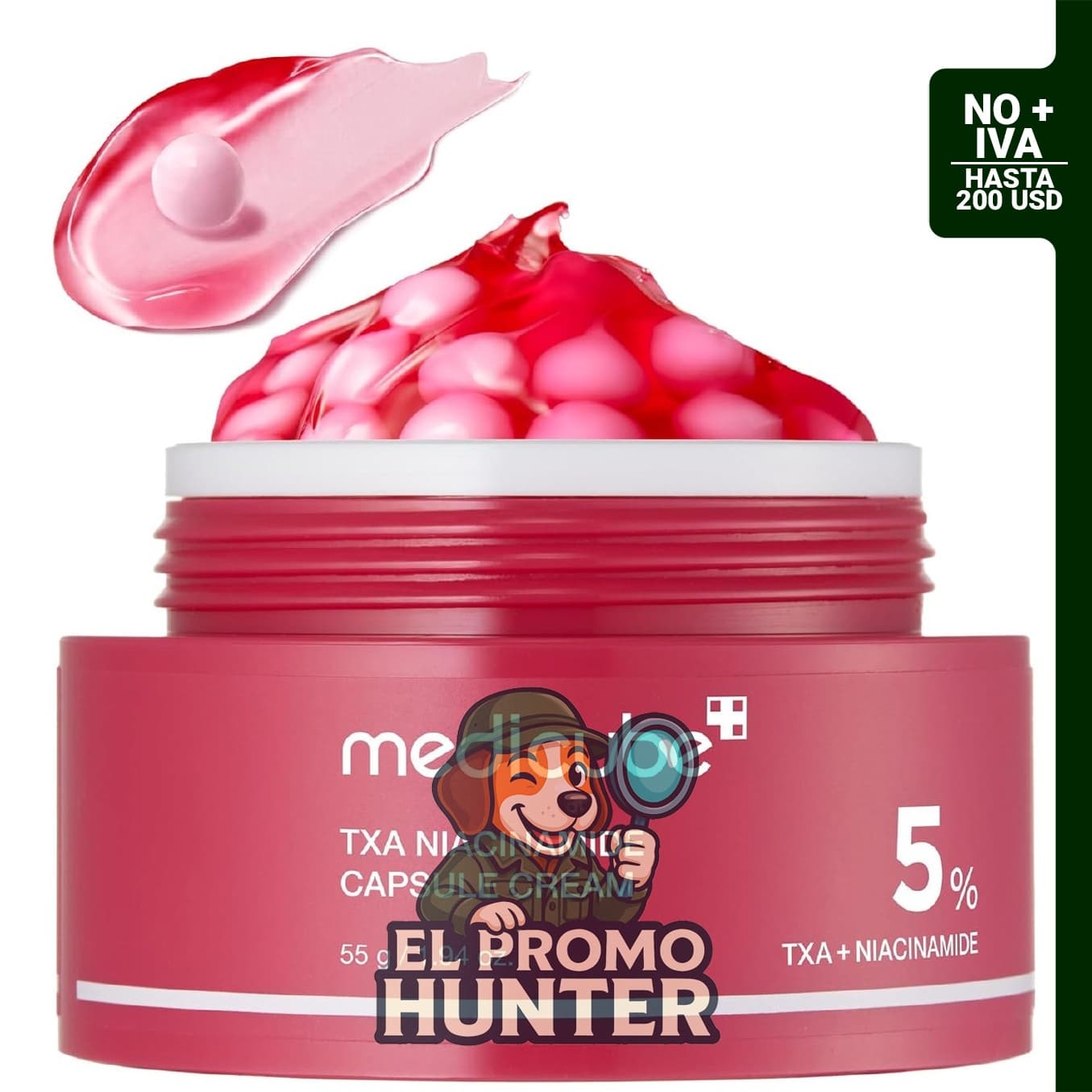 medicube Crema en cápsulas con TXA y niacinamida para el cuidado de la piel del rostro.