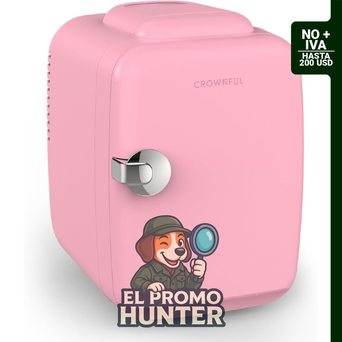 CROWNFUL Mini nevera portátil de 4 litros, refrigerador personal para cosméticos, bebidas y alimentos.