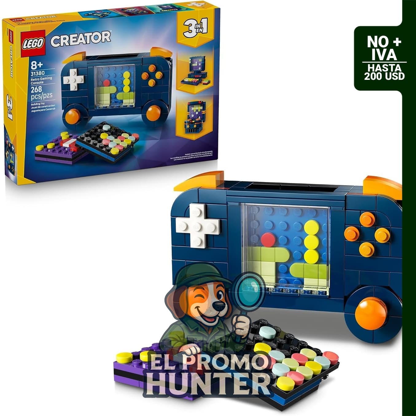LEGO Creator 3 en 1 Juego de Construcción de Consola de Juegos Retro.