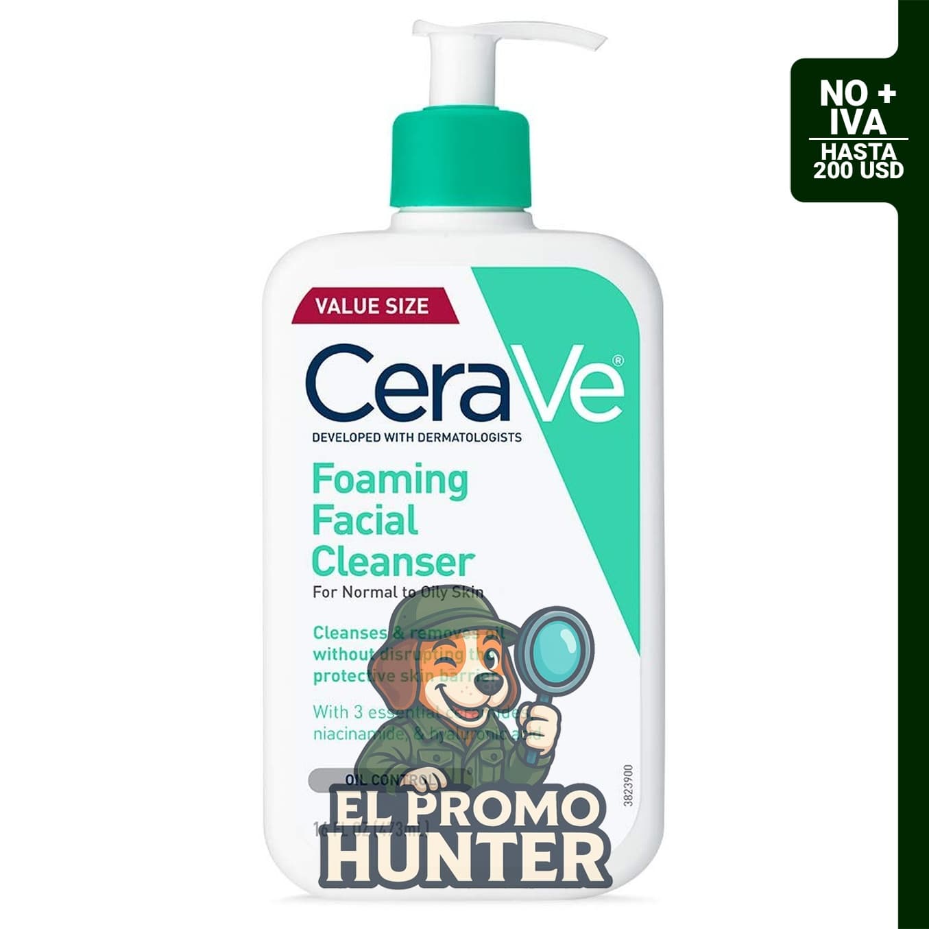 Limpiador facial espumoso de CeraVe, 473 ml.