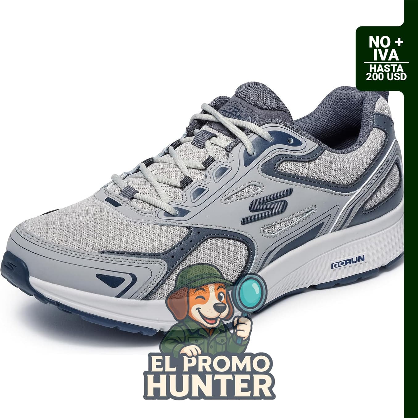 Skechers Men's Go Run Consistent, zapato deportivo para correr y caminar con espuma Air Cooled.