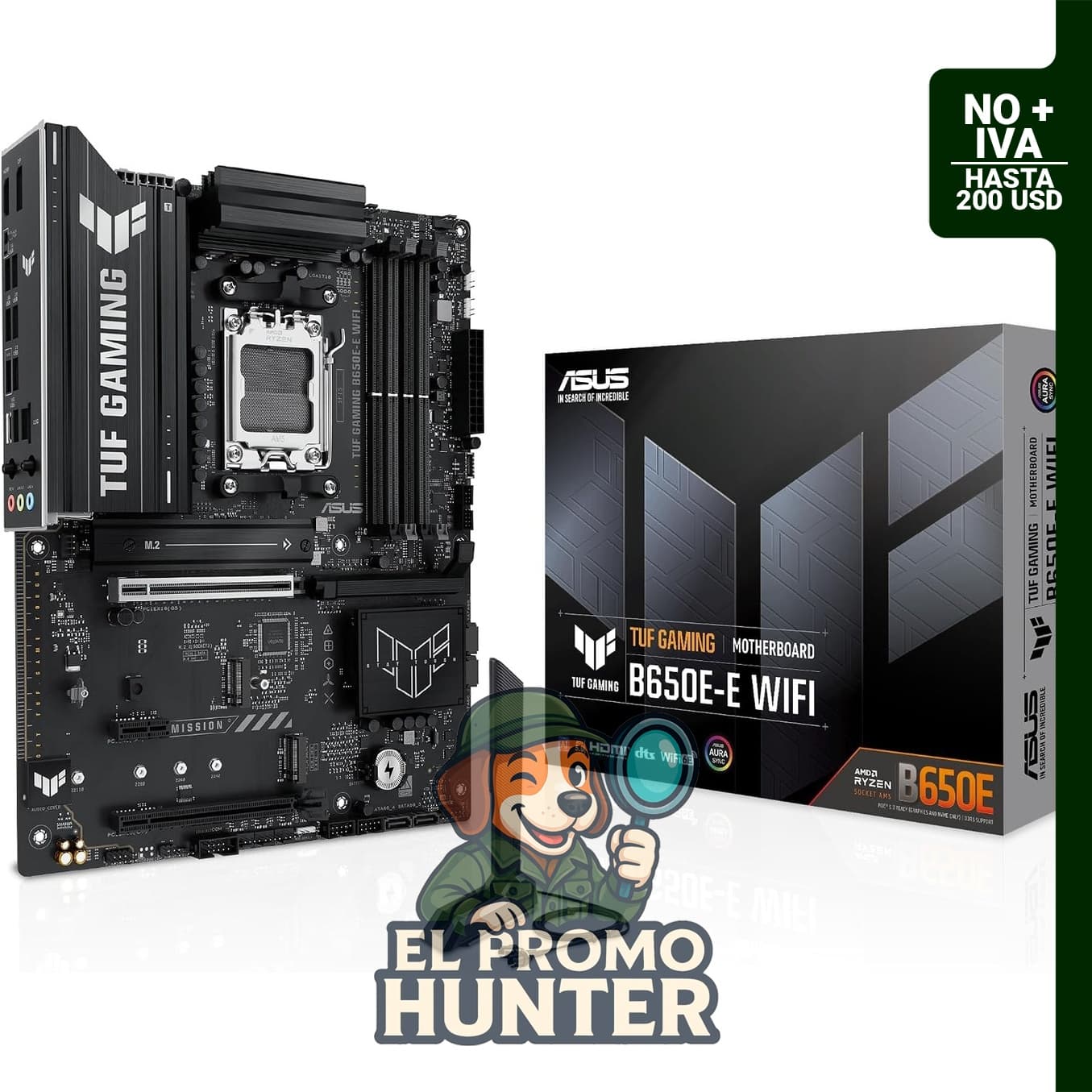 Placa base ASUS TUF GAMING B650E-E WIFI AMD AM5 B650 ATX, compatible con DDR5 y PCIe 5.0.