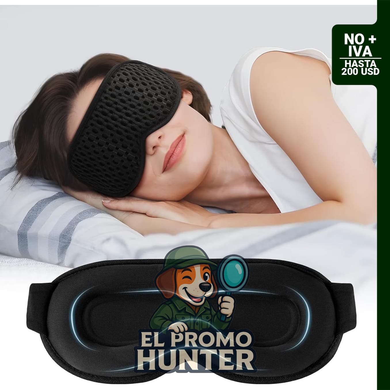 Máscara de dormir opaca contorneada en 3D Mixiba, apta para pestañas y diseñada para dormir de lado.