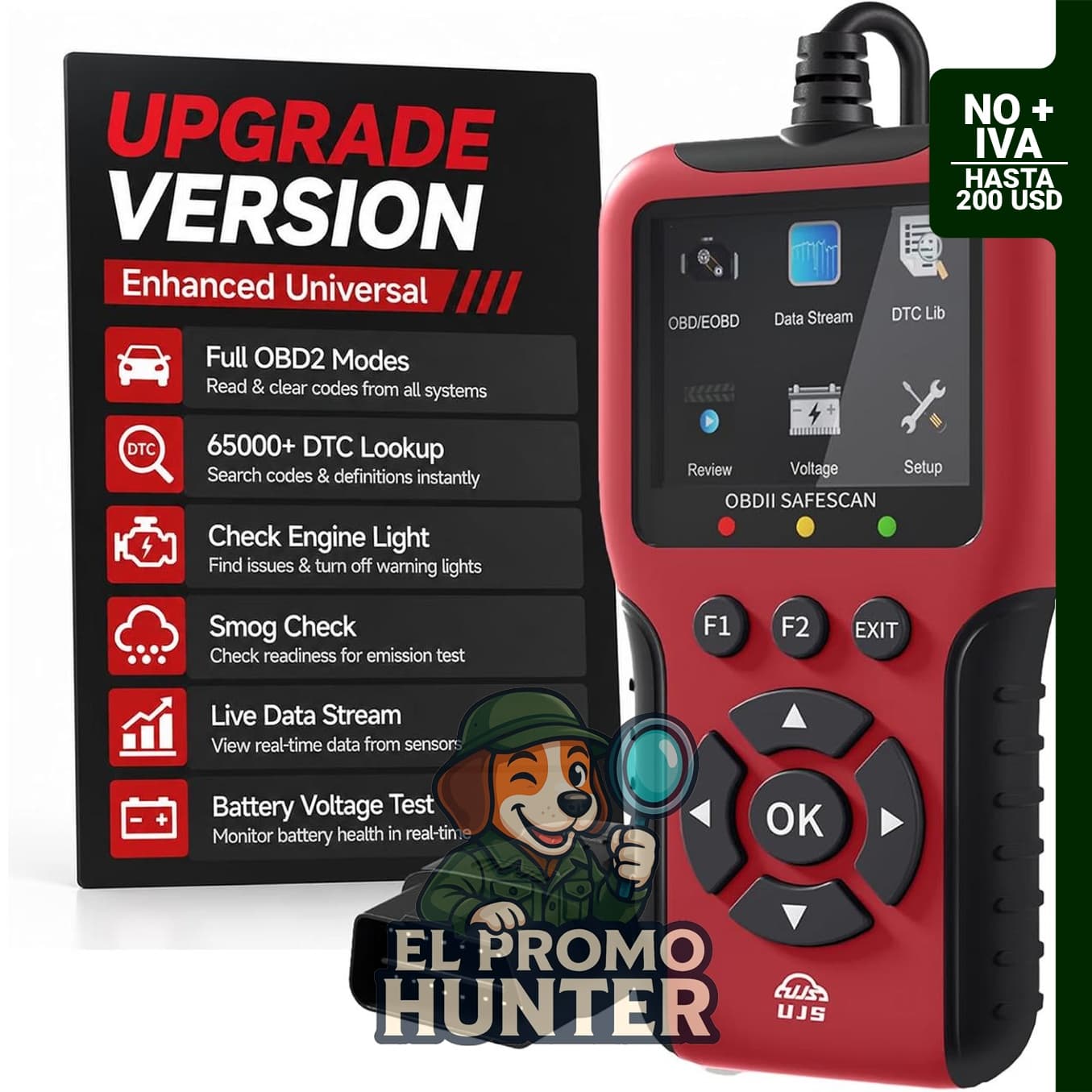 Safescan OBD2 escáner mejorado universal, herramienta de diagnóstico.