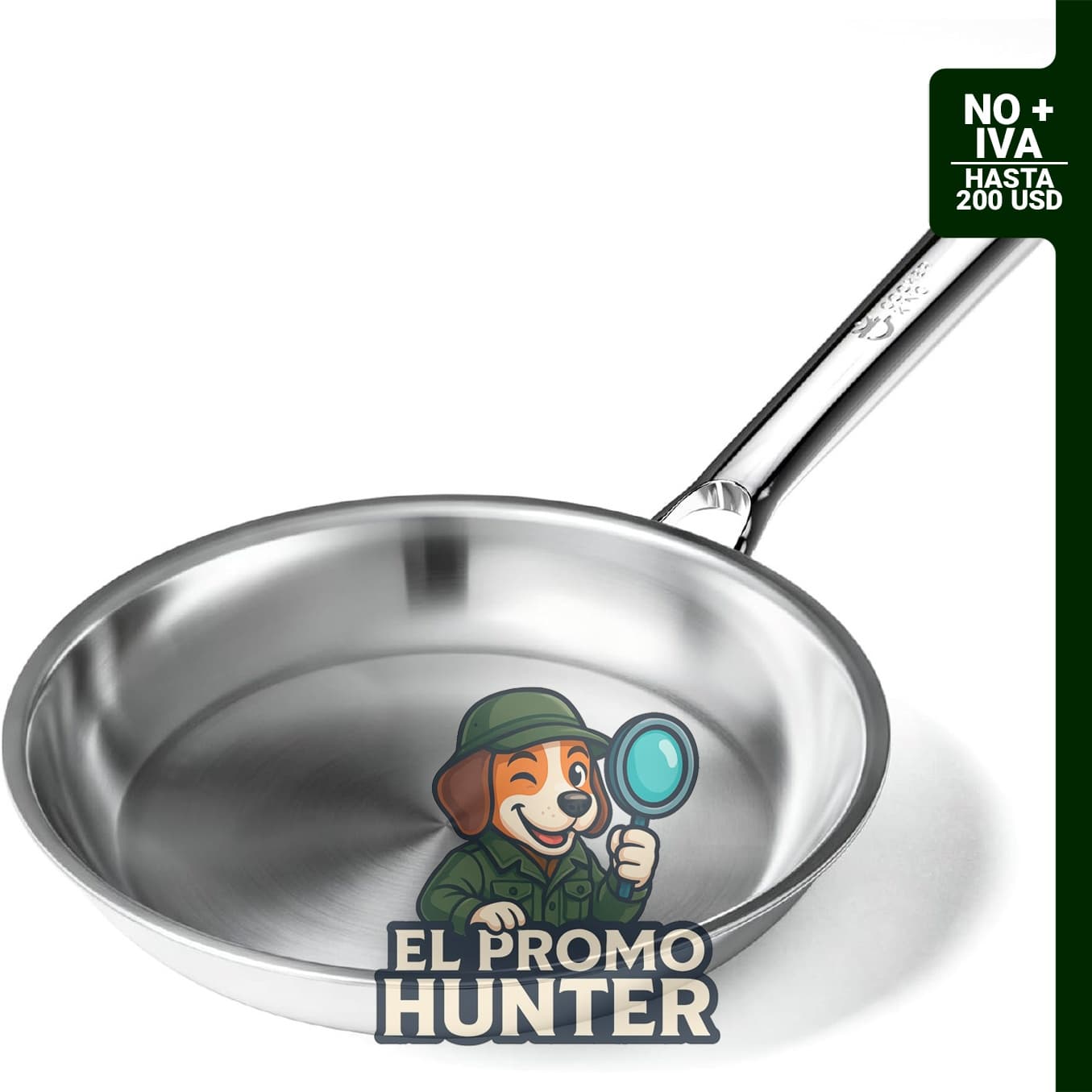 COOKER KING Sartén de acero inoxidable de 8 pulgadas (20.32 cm).