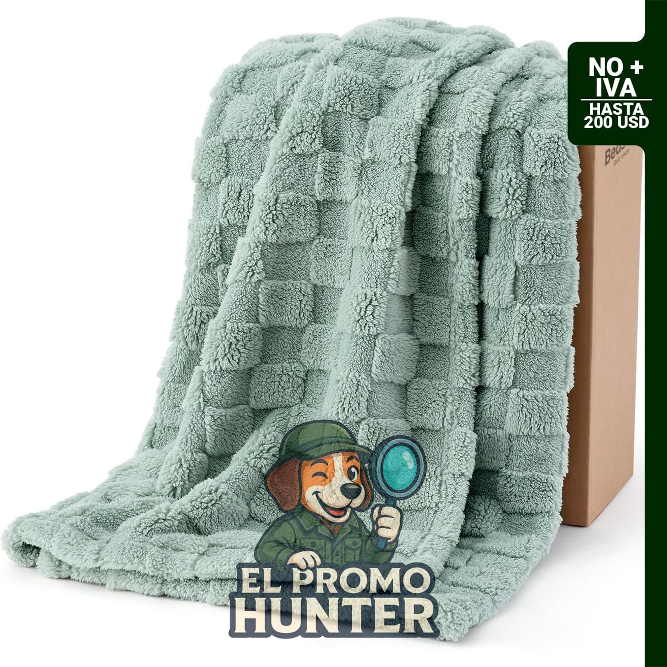 Bedsure GentleSoft - Manta verde salvia de forro polar a cuadros para sofá.