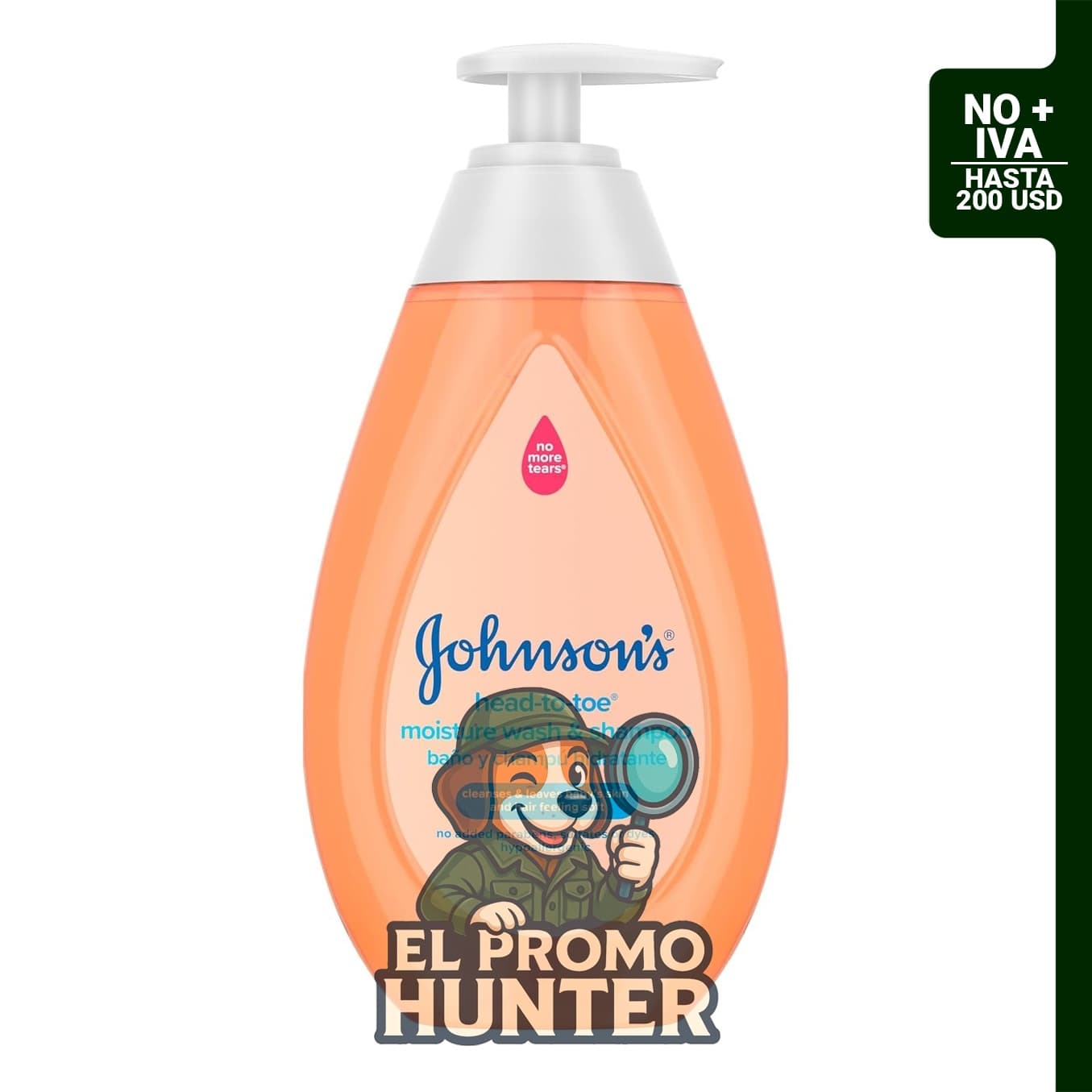 Johnson's Baby Champú y lavado de humedad suave, 2 en 1 para bebés.