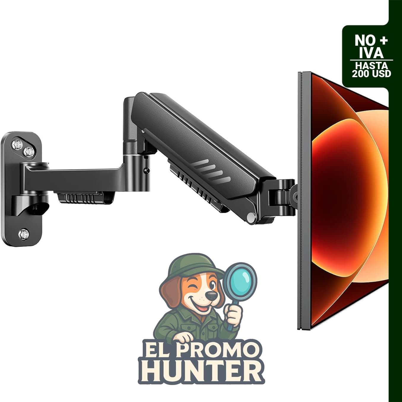 Soporte de pared para monitor ErGear, compatible con pantallas de 13 a 34 pulgadas y hasta 19.8 lbs.