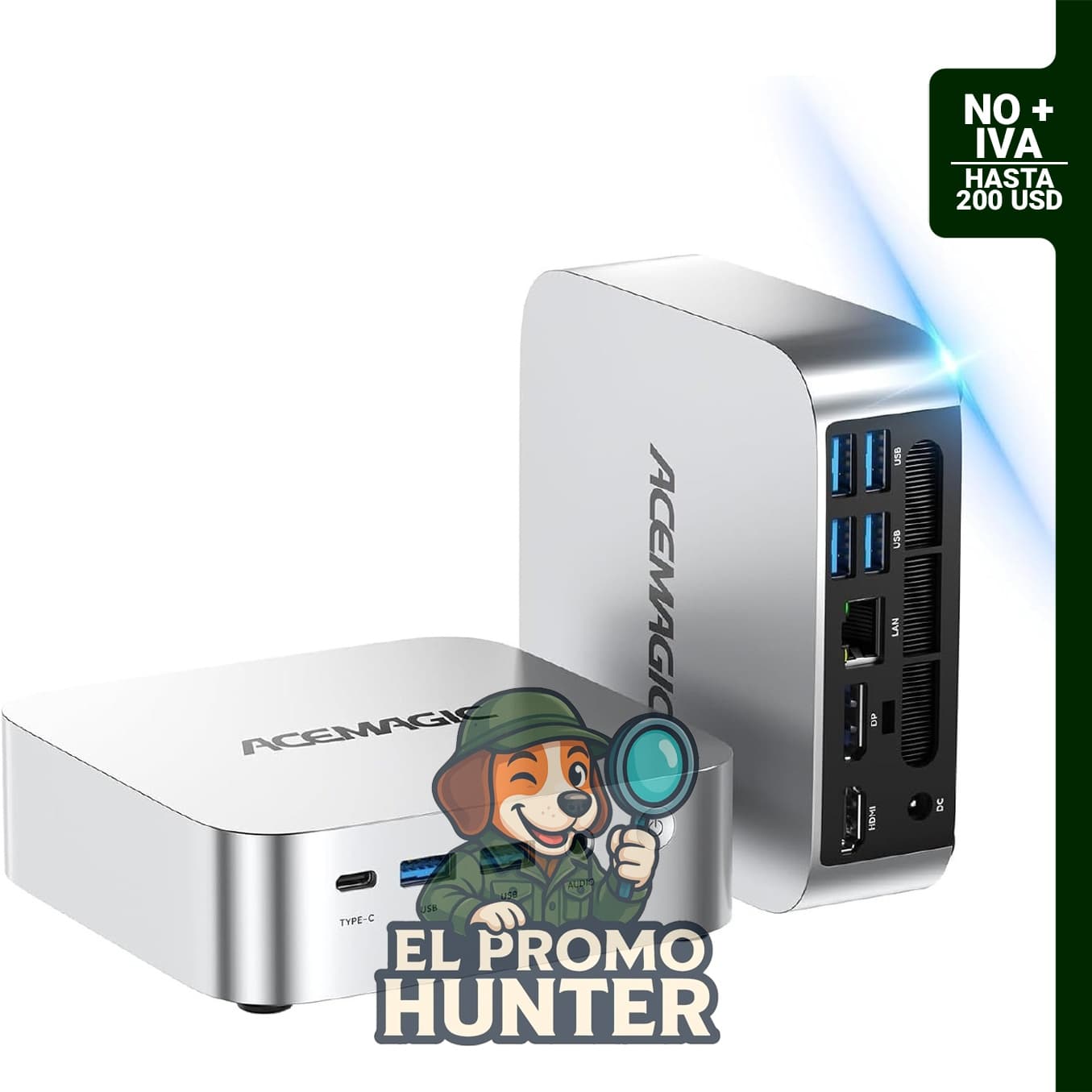 ACEMAGIC Mini PC con Windows 11 Pro, procesador Ryzen 3 PRO 7330U, 8GB de RAM y 256GB SSD.