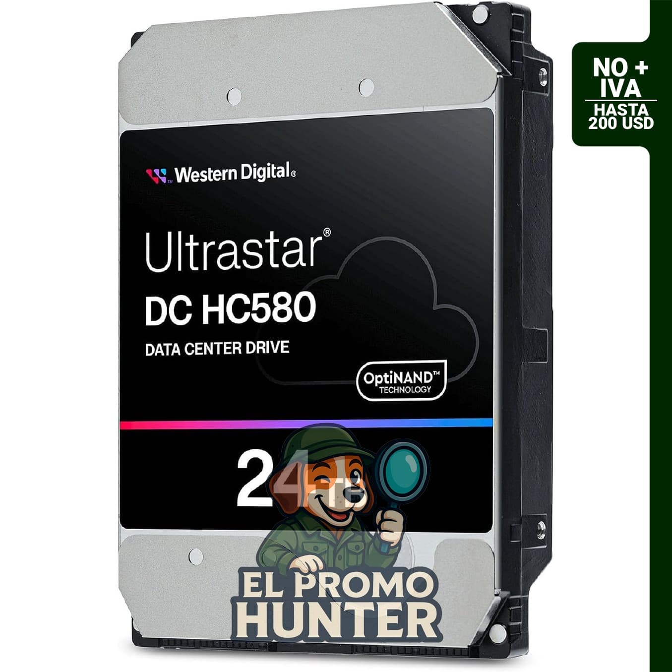 Western Digital Ultrastar DC HC580 WUH722424ALE604 24TB 7.2K RPM SATA 6Gb/s 512e 3.5" disco duro empresarial (renovado)
