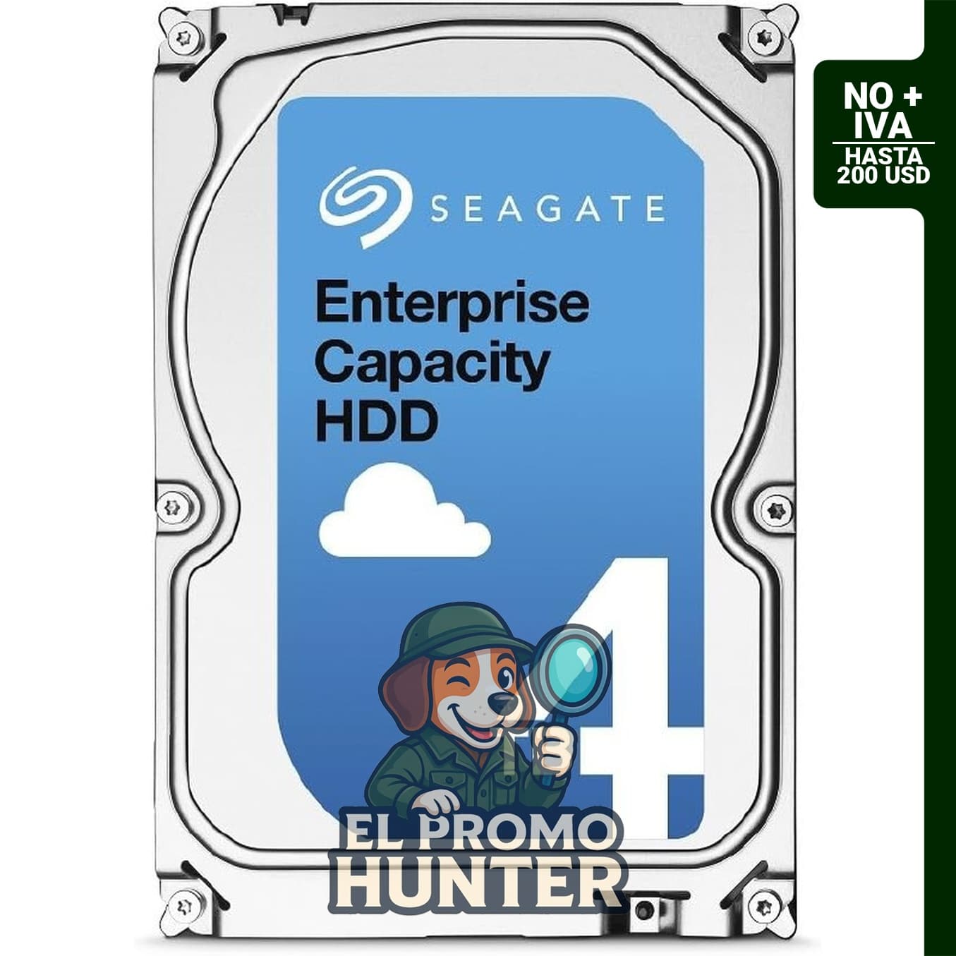 Seagate Exos 7E8 ST4000NM0115 4TB, disco duro SATA de 3.5" con 7.2K RPM y 128MB de caché.