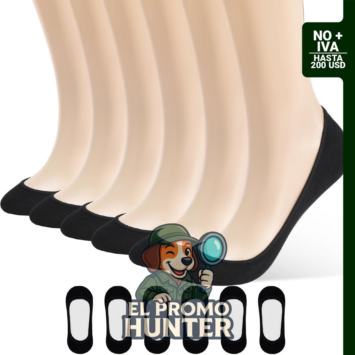 ATBITER Calcetines Invisibles para Mujeres - Paquete de 6/12 pares, corte bajo y antideslizantes.