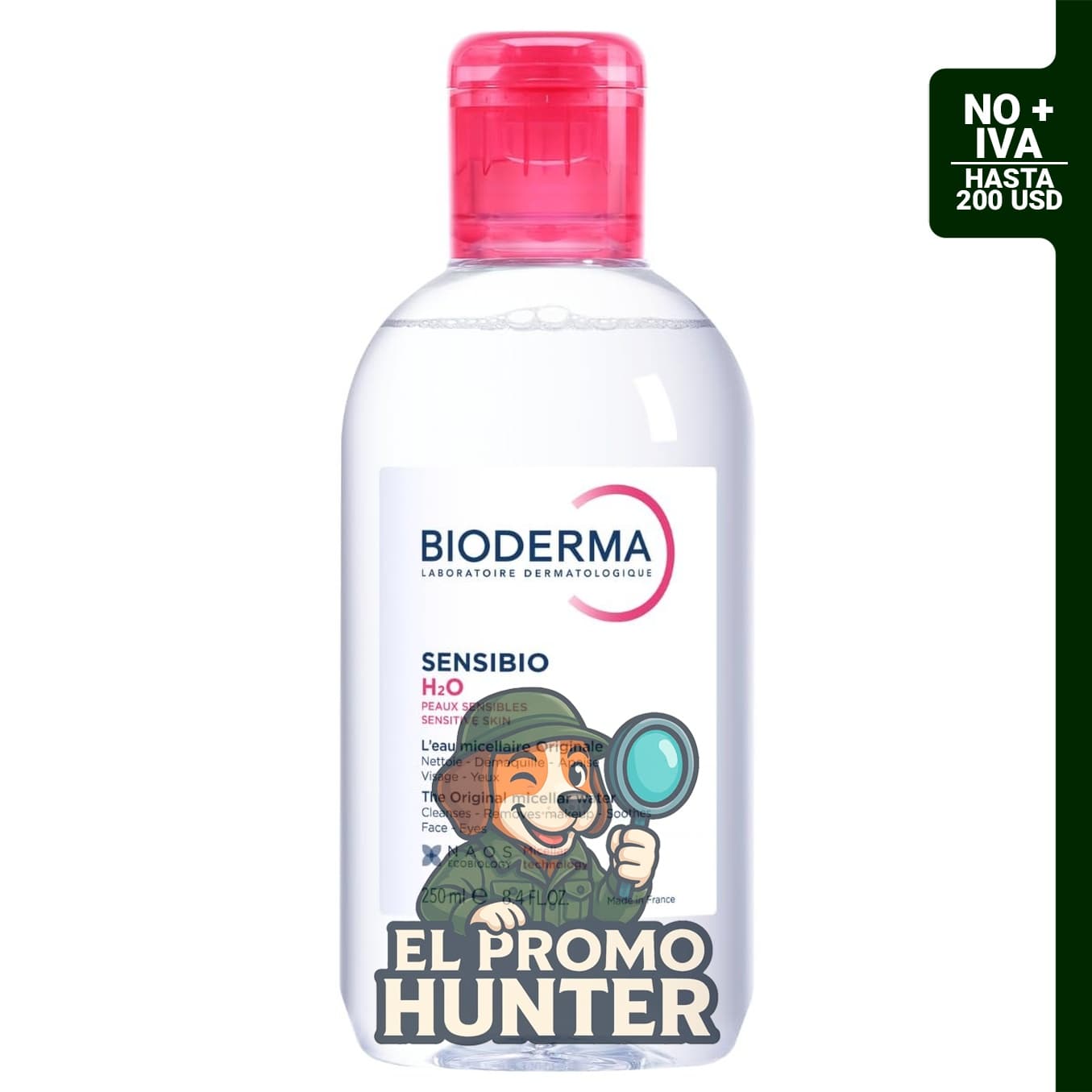 Bioderma Sensibio Agua Micelar H2O, limpiador desmaquillante para piel sensible.