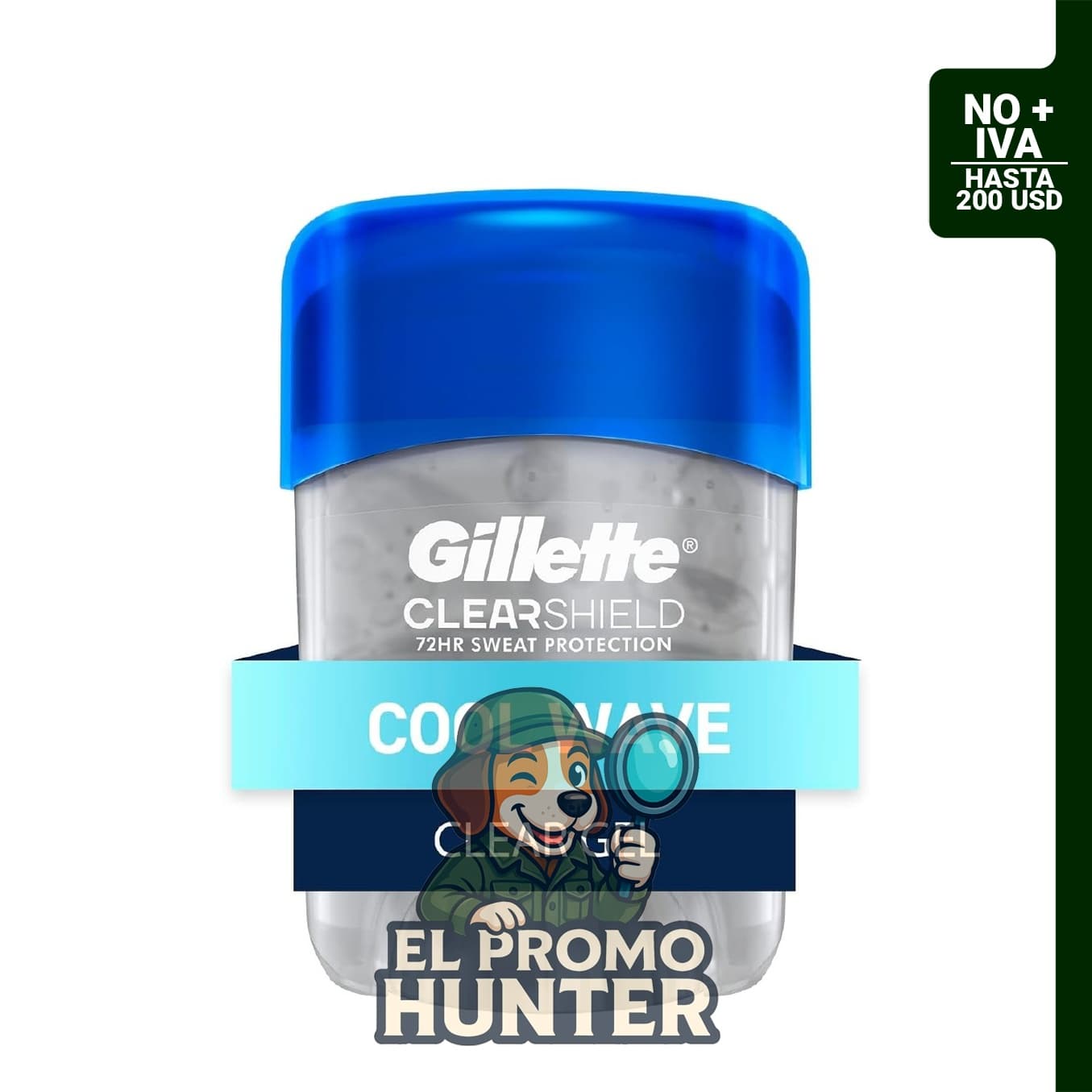 Gillette Antitranspirante y desodorante para hombres, gel transparente, aroma Cool Wave, 0.5 oz (14 g).