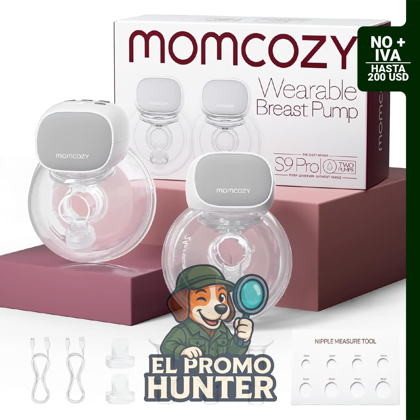 Momcozy S9 Pro - Extractor de leche portátil manos libres, 0.945 in