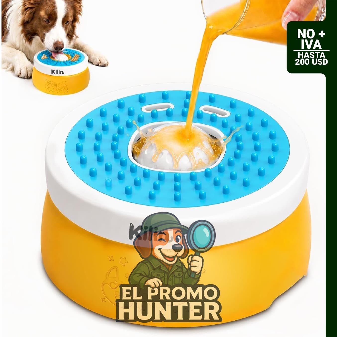 KILIN Cuenco de alimentación lenta para perros con bola rodante, 4