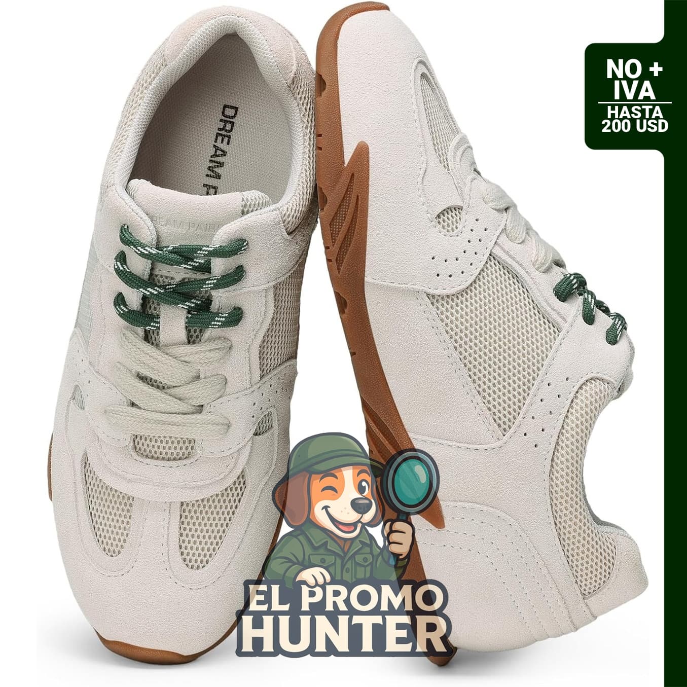 DREAM PAIRS Zapatos deportivos retro con cordones para mujer.