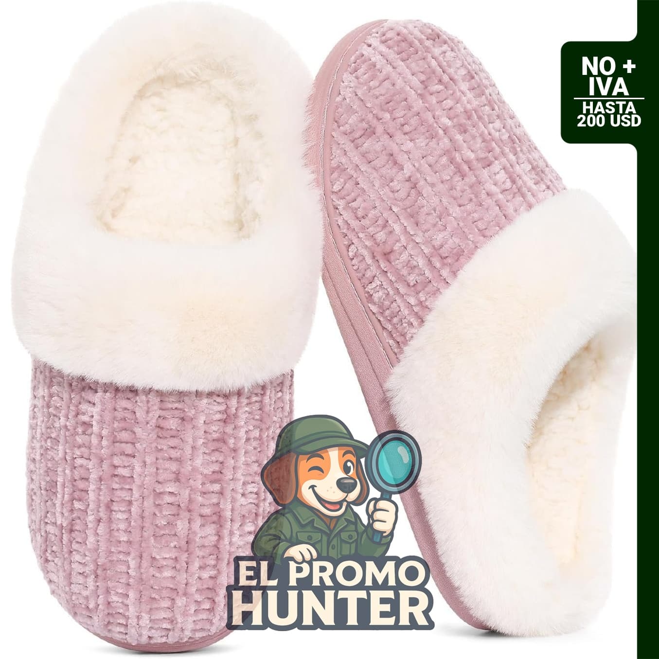Evshine Pantuflas de casa tejidas y cálidas para mujer, con forro de chenilla tipo lana y suelas para interior y exterior.