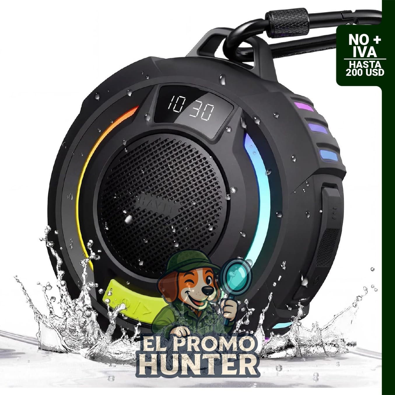 Havit Bluetooth Shower Speaker, bocina portátil inalámbrica, resistente al agua IP67.