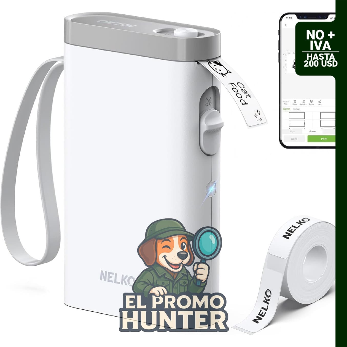 Máquina etiquetadora Nelko P21, impresora de etiquetas Bluetooth, mini inalámbrica con múltiples plantillas.