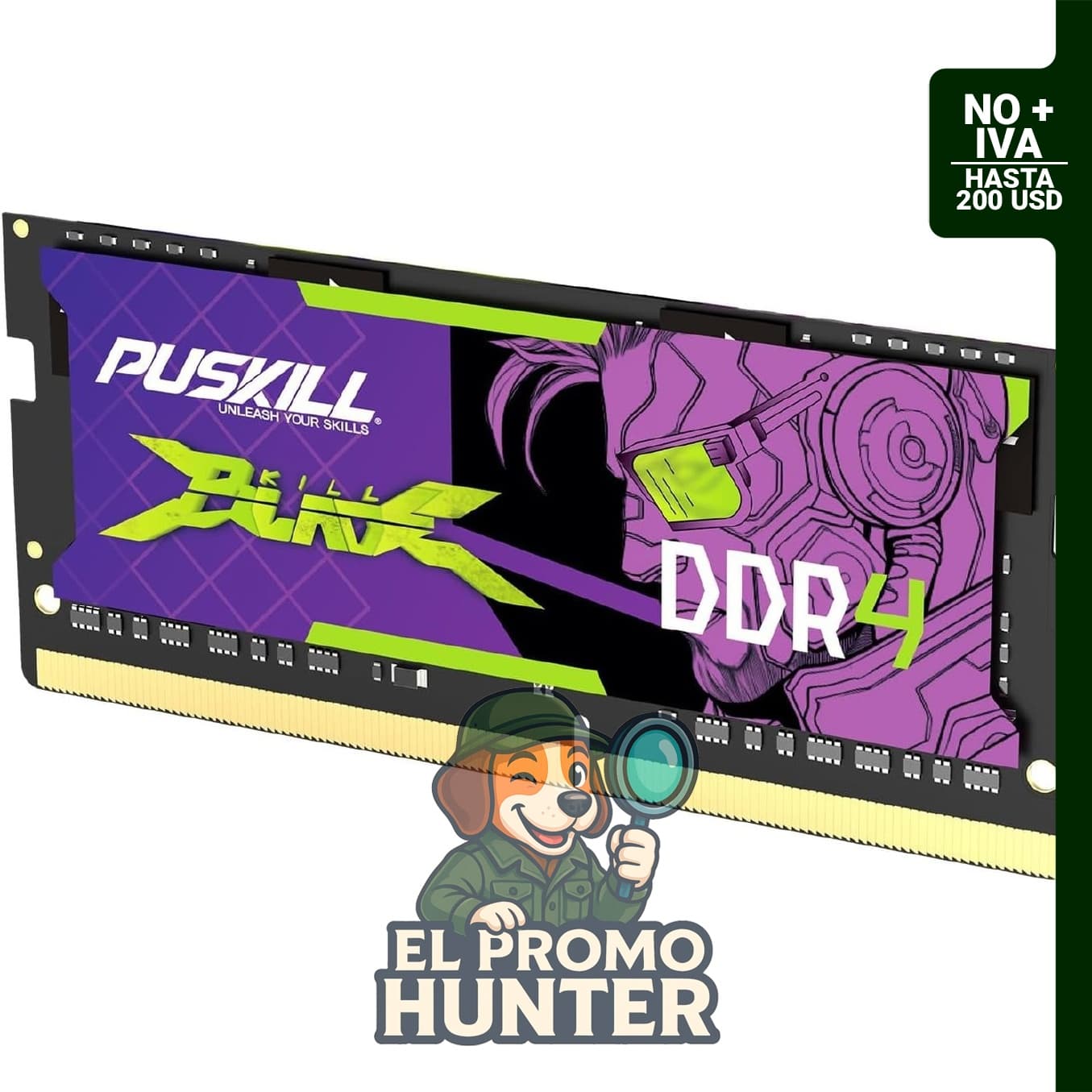 PUSKILL 16 GB DDR4 3200 MHz SODIMM CL22 RAM para laptop.