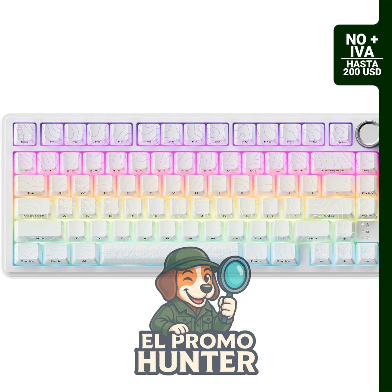 XVX M75 Teclado mecánico inalámbrico para juegos, diseño del 75%, con conectividad BT5.0/2.4GHz/USB-C.
