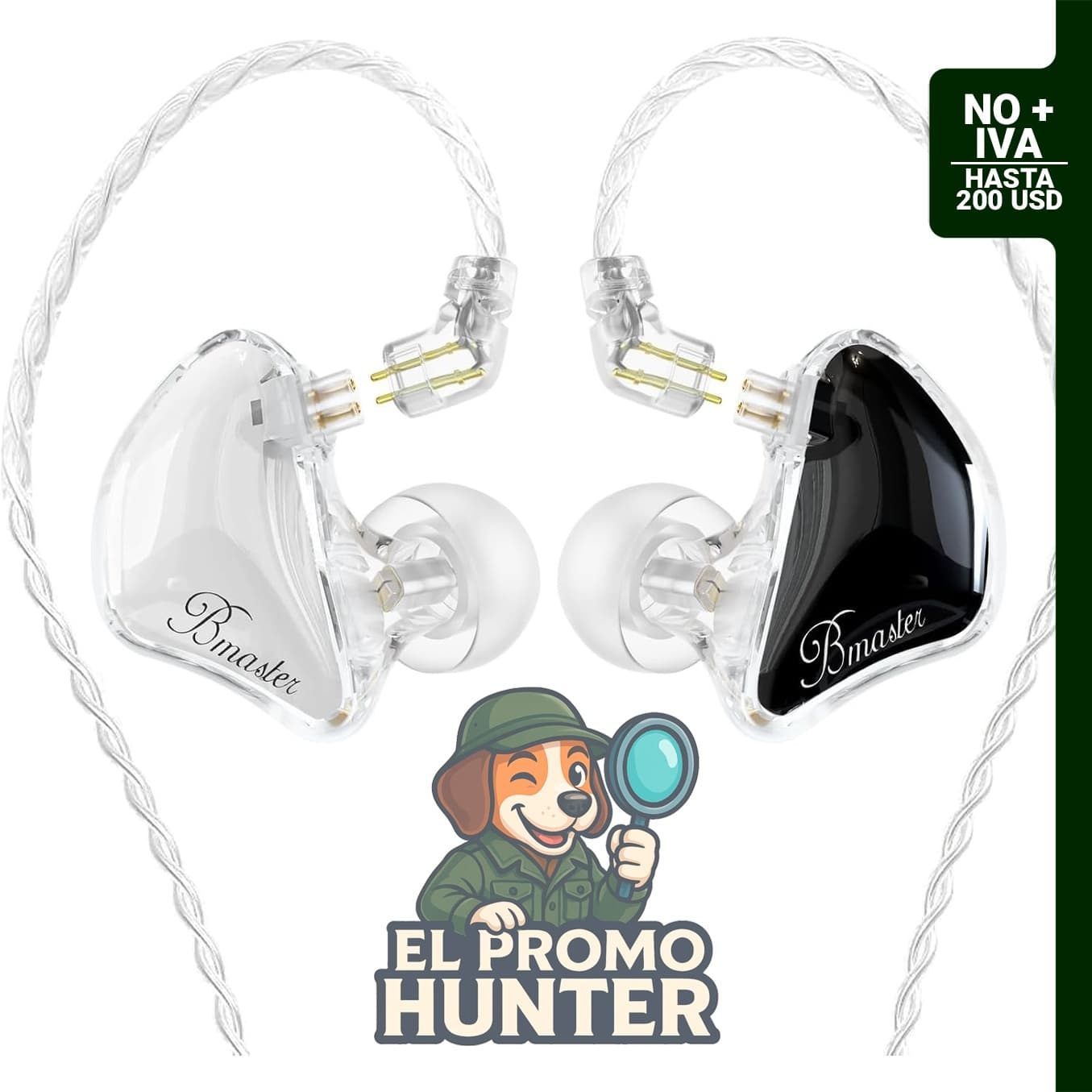 BASN Bmaster Triple Driver In Ear Monitor, 2Pin con aislamiento de ruido.