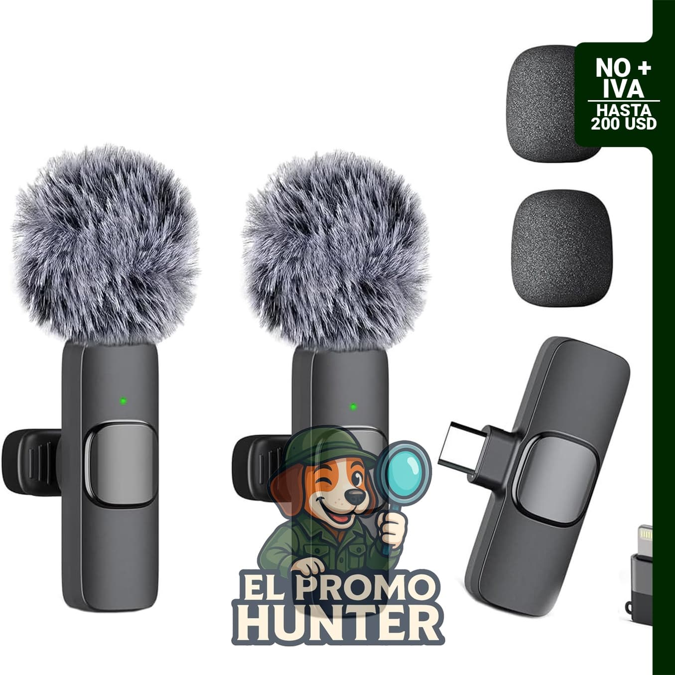 Mini micrófono inalámbrico Lavalier para iPhone y Android.