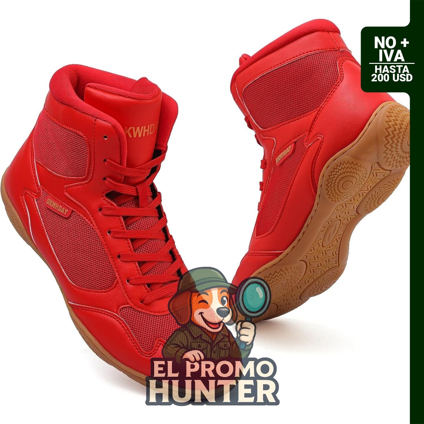 Botas de lucha libre BKWHDAY para hombres, diseñadas para boxeo y levantamiento de pesas.