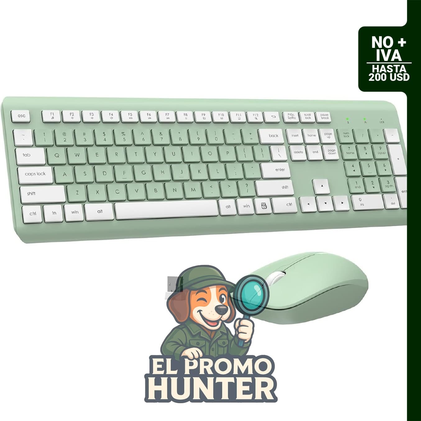 Combo de teclado y mouse inalámbricos, tamaño completo, óptico, 2.4G, compatible con Windows y Mac.