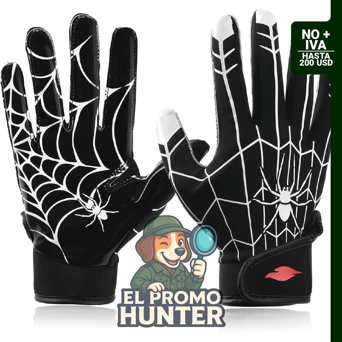 Guantes de fútbol para niños, guantes de receptor ancho de silicona con agarre mejorado.