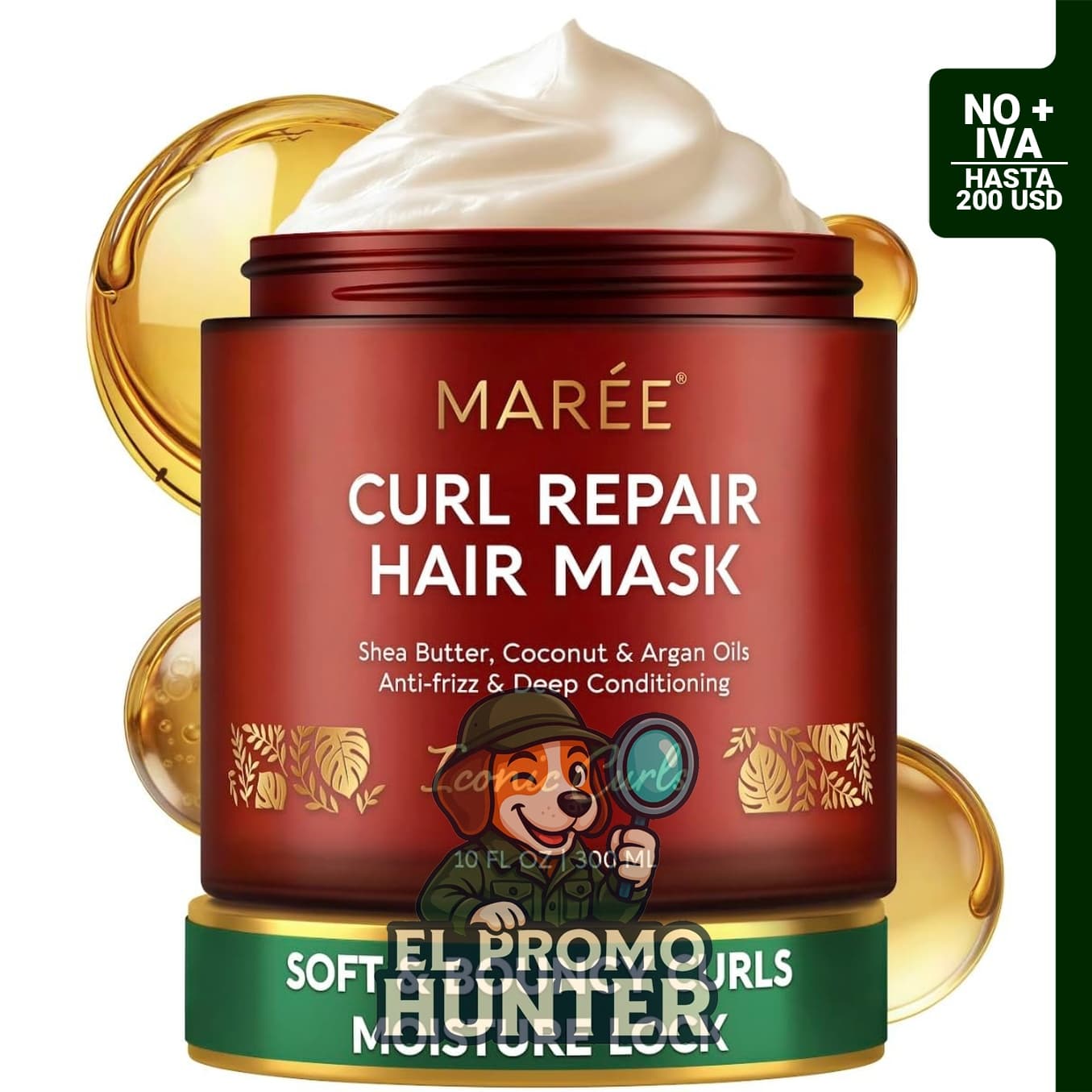 MAREE Mascarilla capilar de acondicionamiento profundo de 10 oz (296 ml) para cabello dañado con queratina.