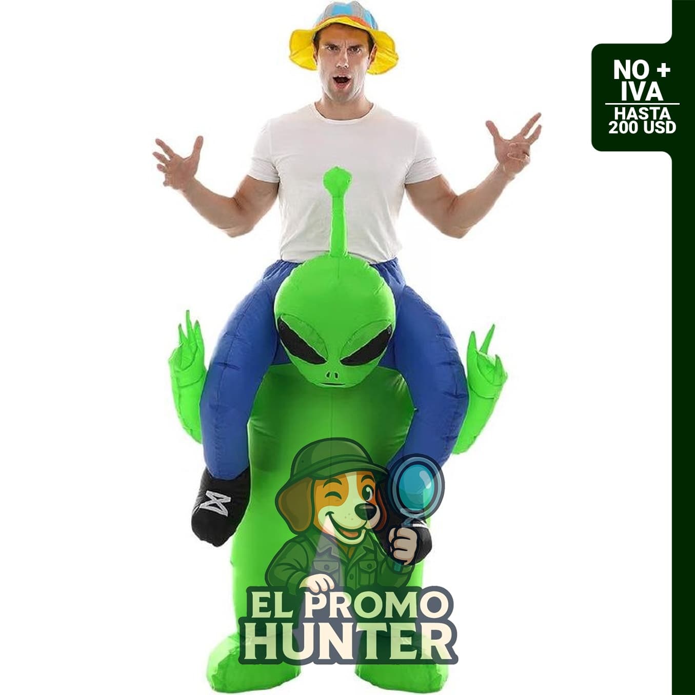 Disfraz inflable de alienígena para adultos, adecuado para Halloween.