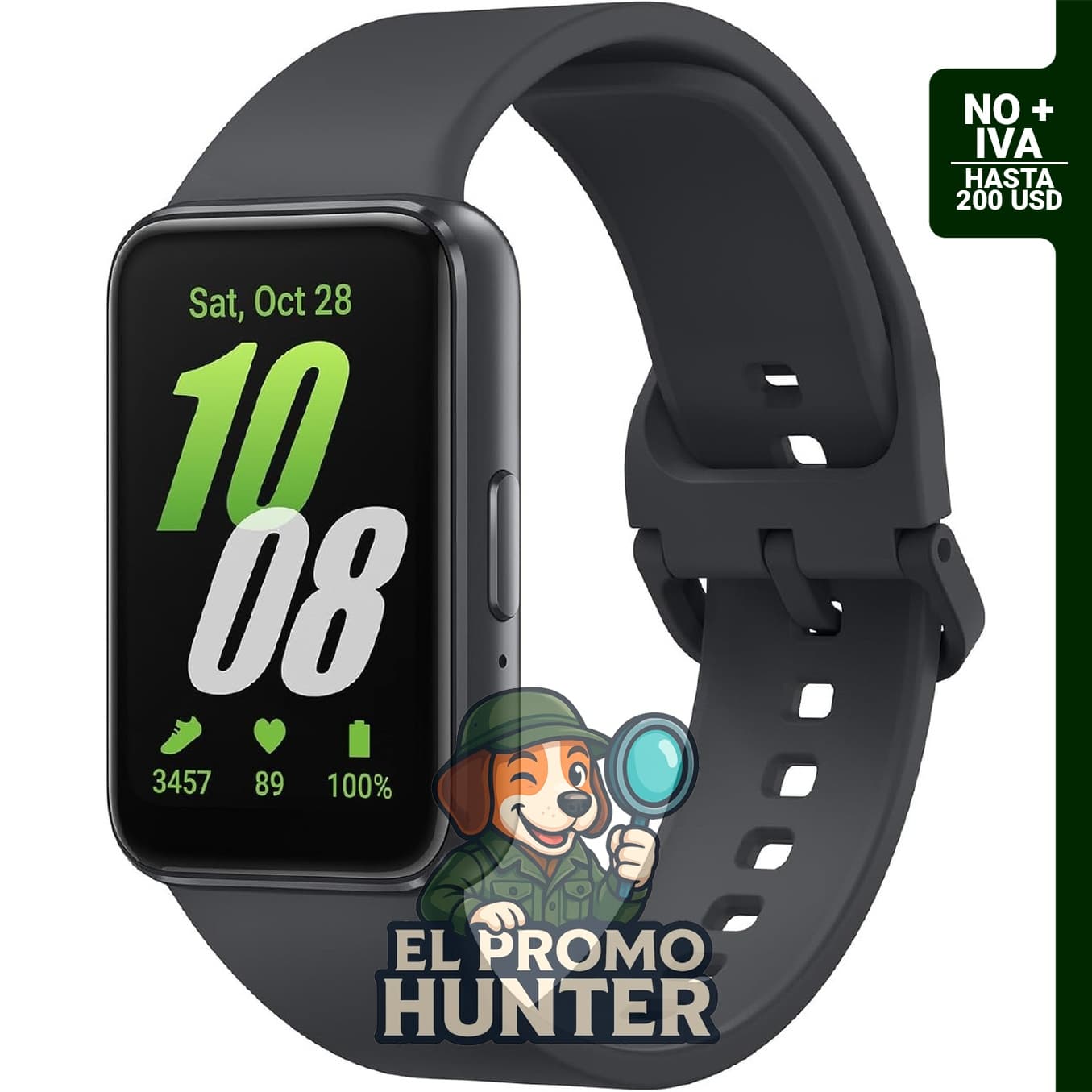 SAMSUNG Galaxy FIT 3, monitor de acondicionamiento físico con pantalla AMOLED de 1.6" y resistencia al agua IP68.