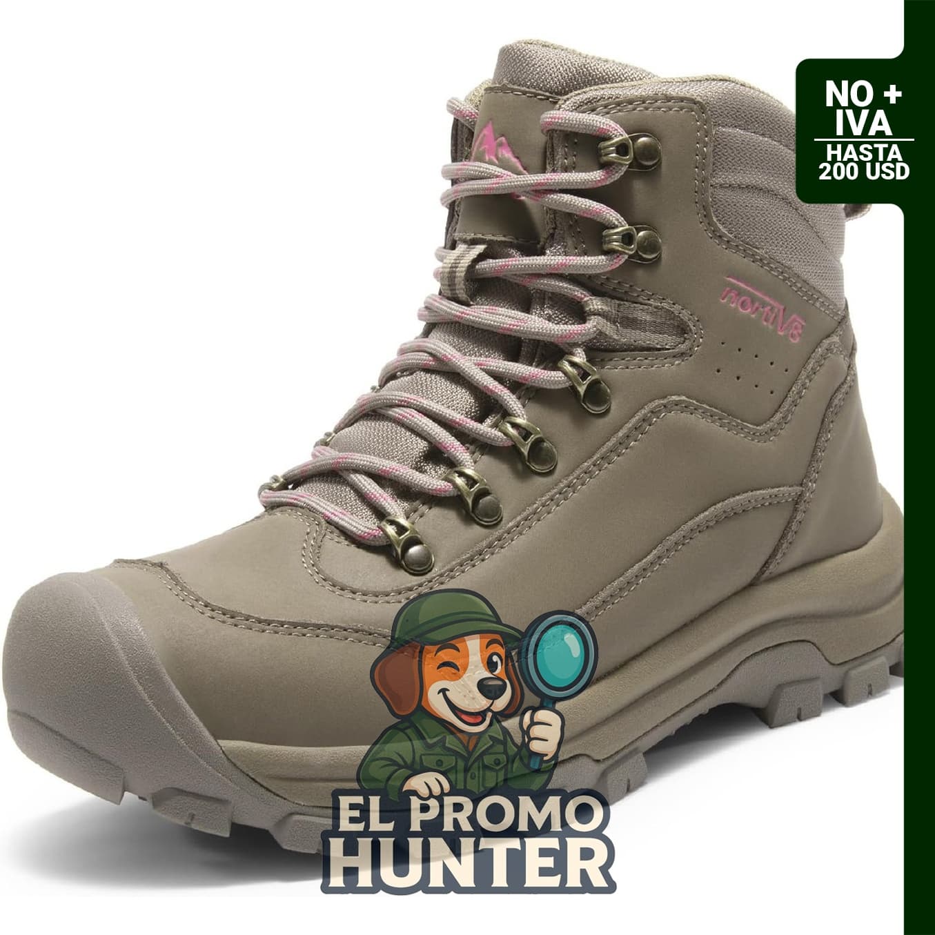 NORTIV 8 Botas de senderismo impermeables para mujer.
