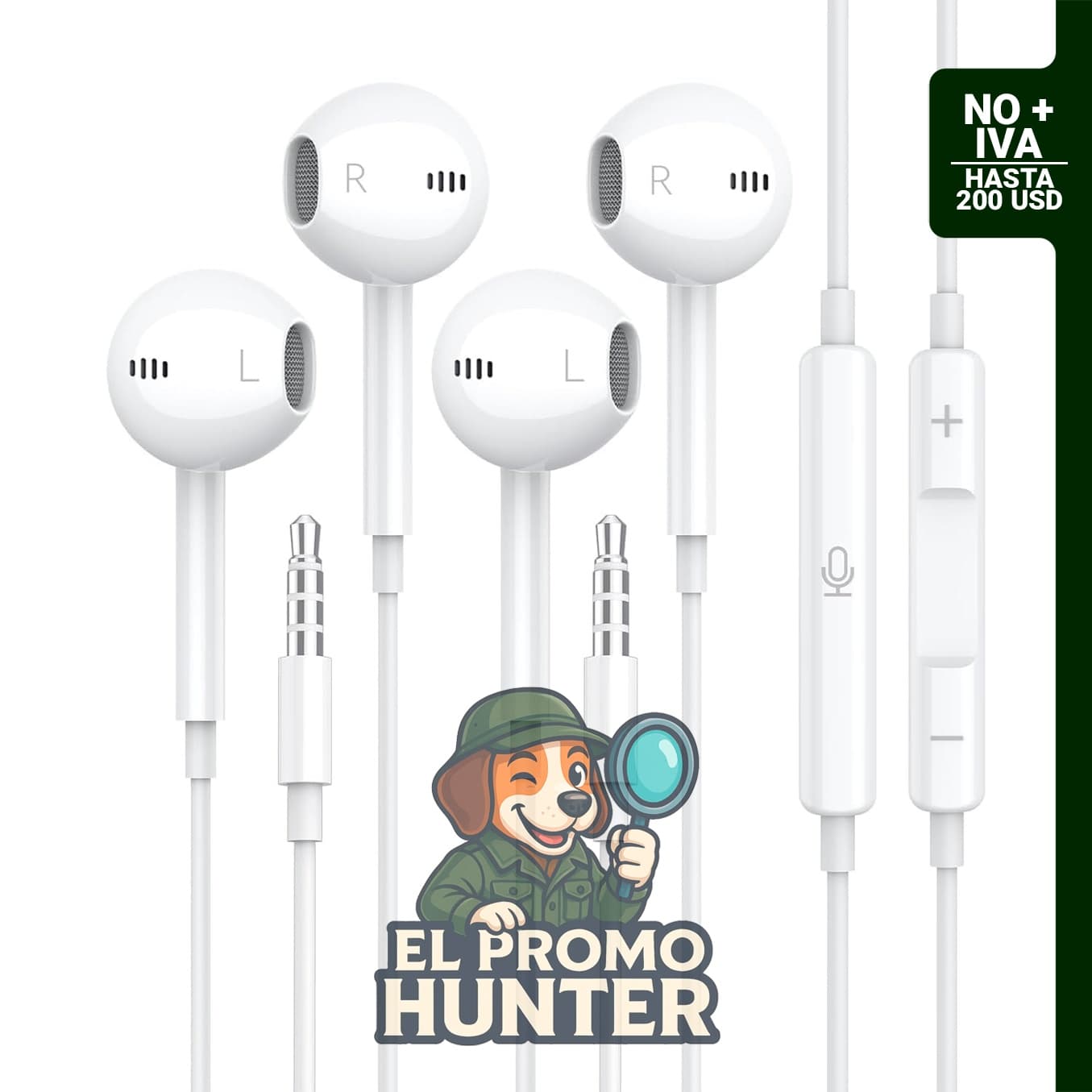 Auriculares con cable BLXSounds de 0.1 in con micrófono para llamadas.
