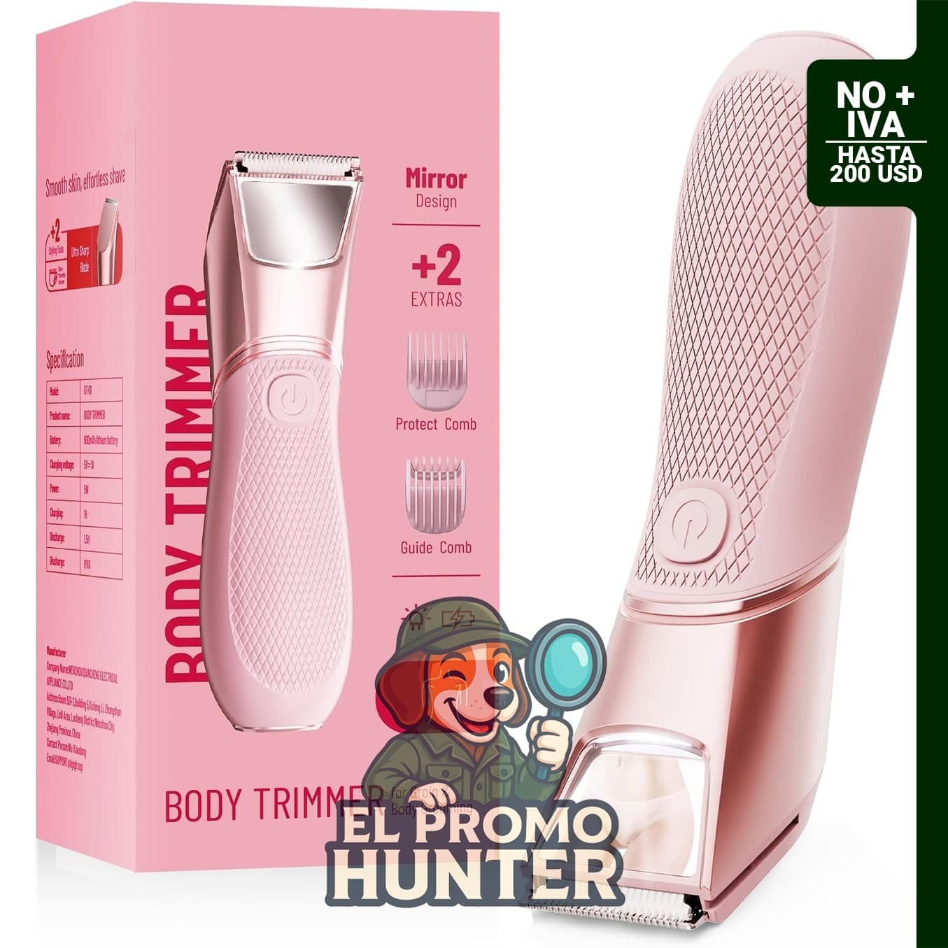 JMJDYITAO recortadora de bikini recargable para mujer, afeitadora eléctrica con rubor.