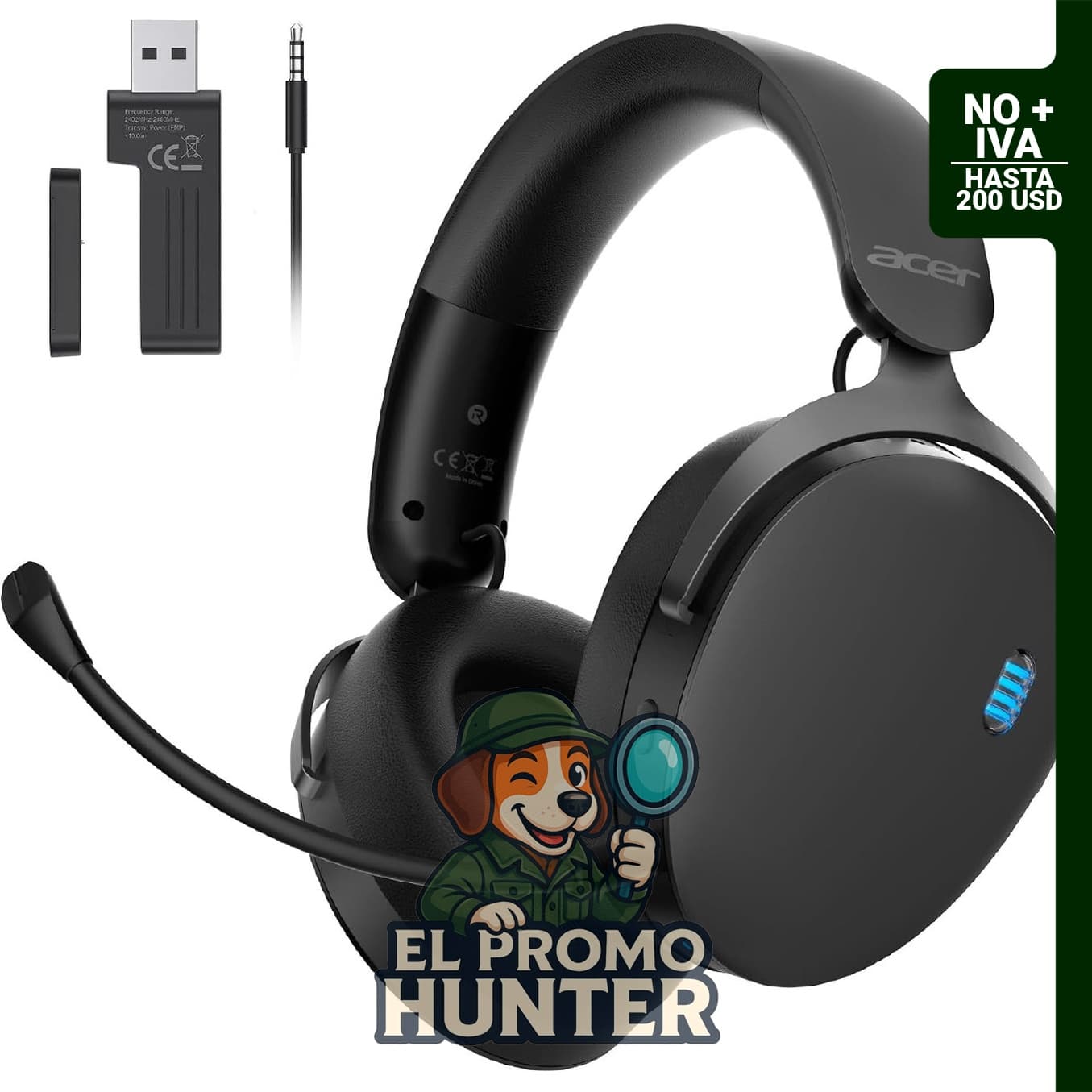 Acer Auriculares inalámbricos para juegos con marco de aluminio para PS5.
