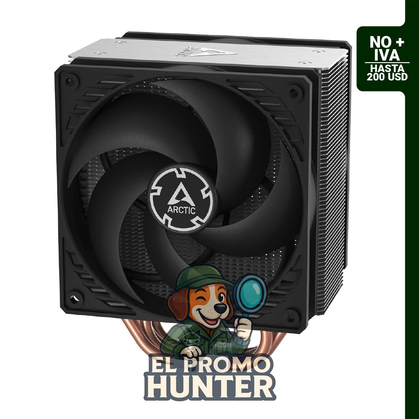 ARCTIC Freezer 36 - Enfriador de CPU de torre única con configuración Push-Pull, dos ventiladores de 120 mm optimizados para presión, 200–1800 RPM, 4 heatpipes, incluye pasta térmica MX-6.