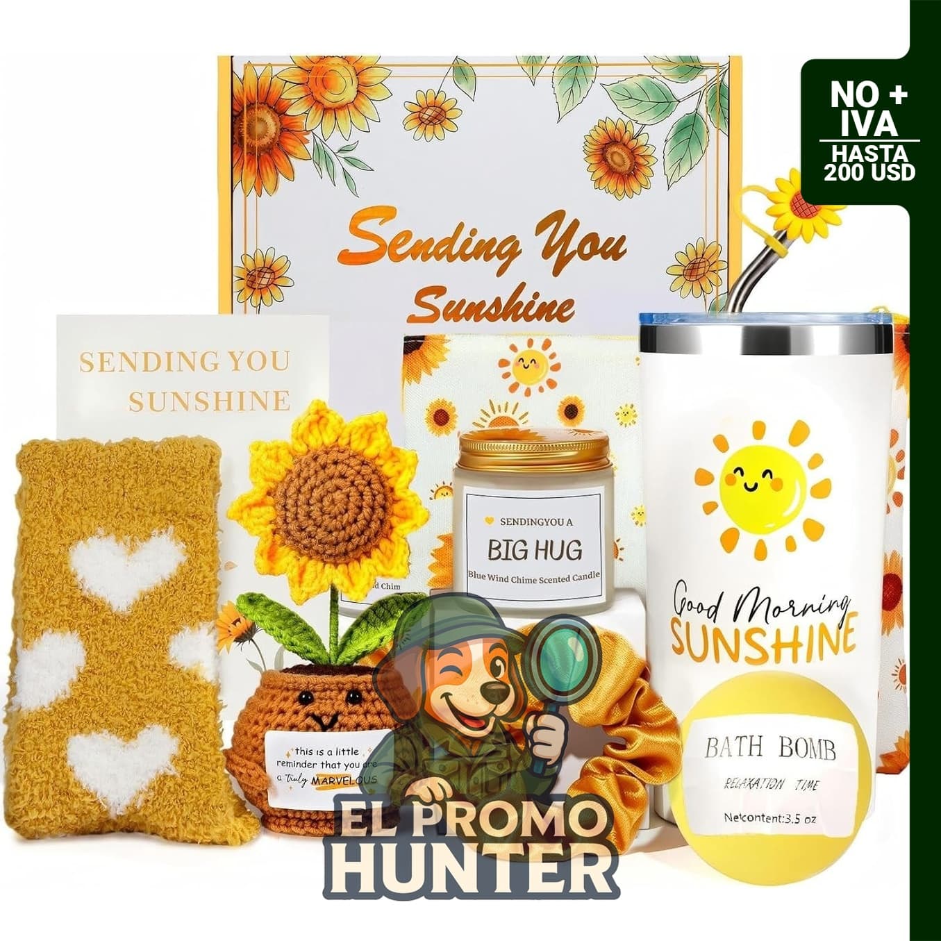 Paquete de cuidado QSEWVZX con 10 piezas, incluye regalos de girasol y cestas de regalo.