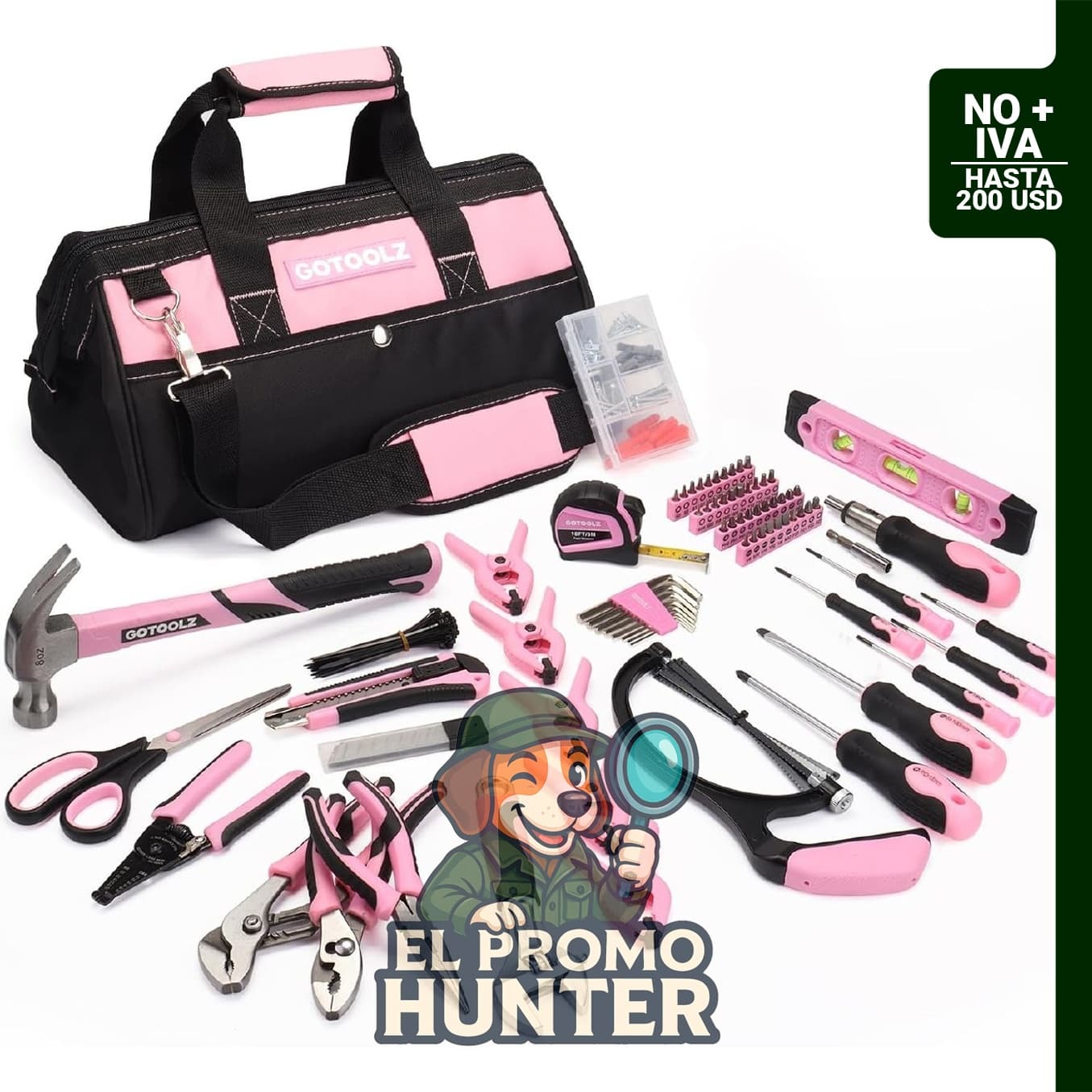 Juego de herramientas para el hogar de 269 piezas, kit de herramientas manuales básicas con bolsa de almacenamiento.
