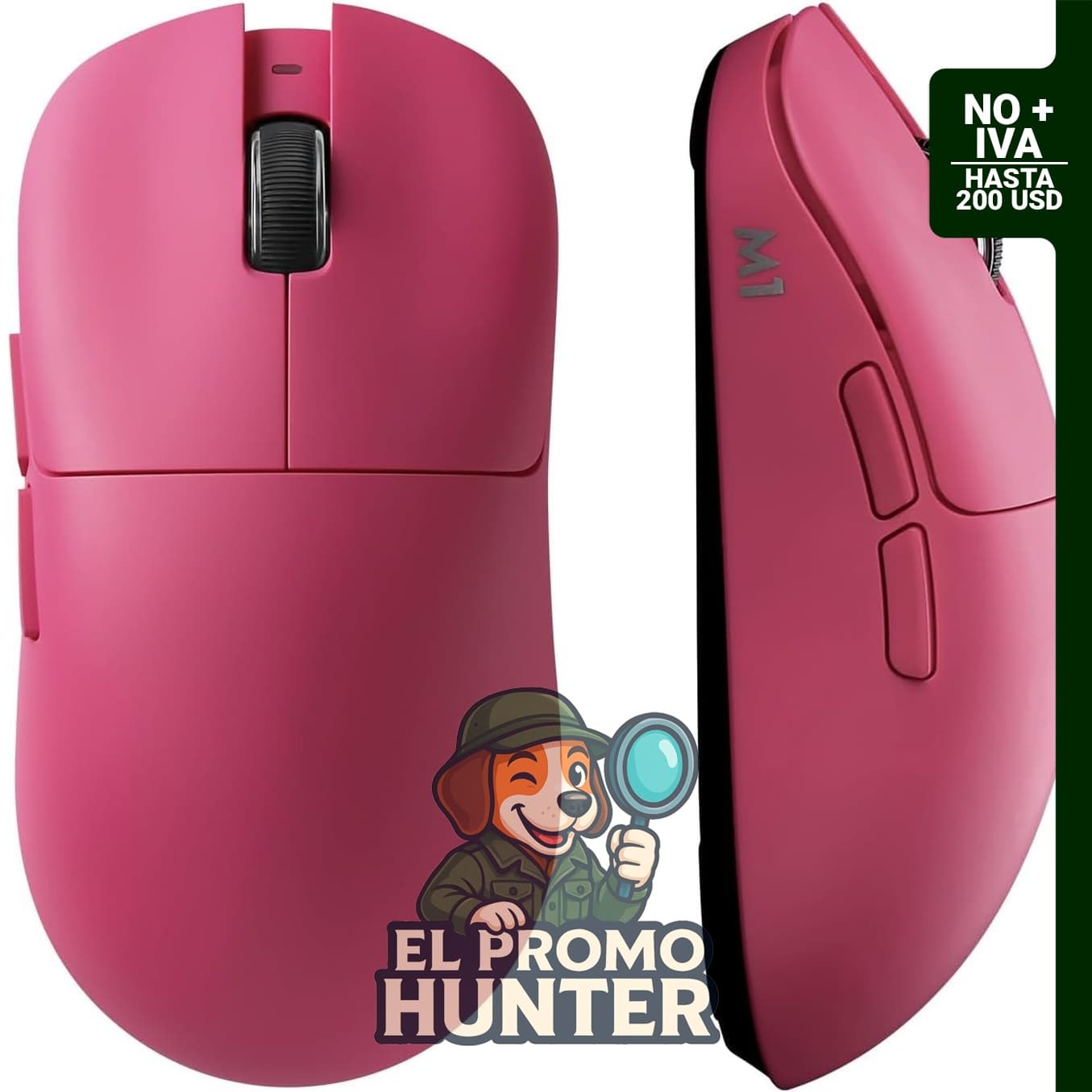 Ratón inalámbrico para juegos YUNZII M1, tri-modo 2.4G/BT/con cable, sensor PAW3311 10000 DPI.
