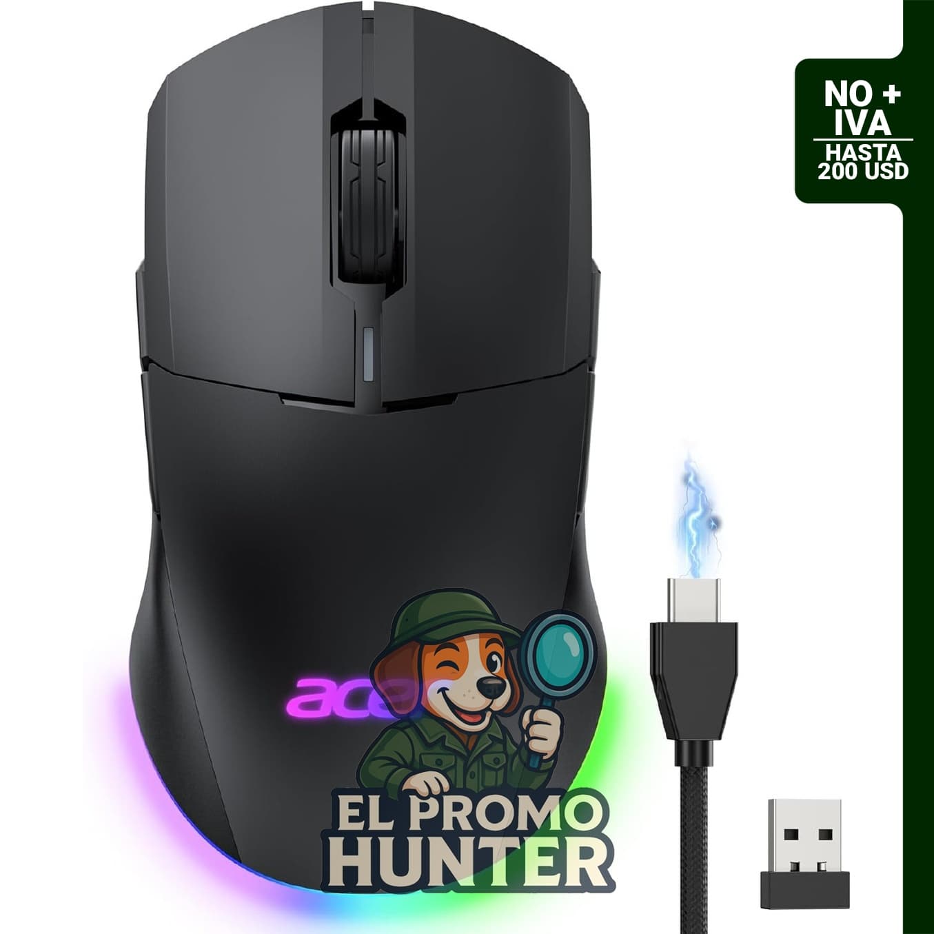 Acer Ratón inalámbrico y con cable para juegos de computadora de modo dual.