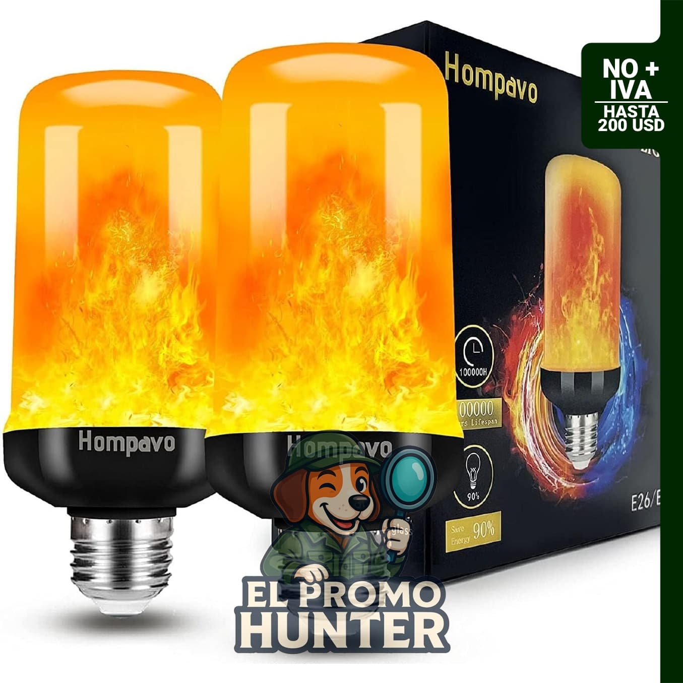 Bombillas de llama LED para decoración del hogar.