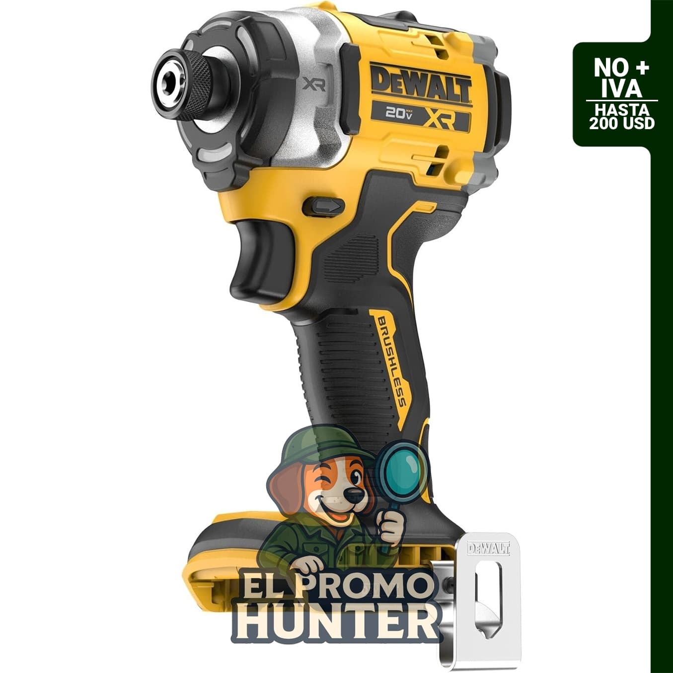 DEWALT Destornillador de impacto inalámbrico 20V MAX XR de 1/4 pulgadas, herramienta desnuda.
