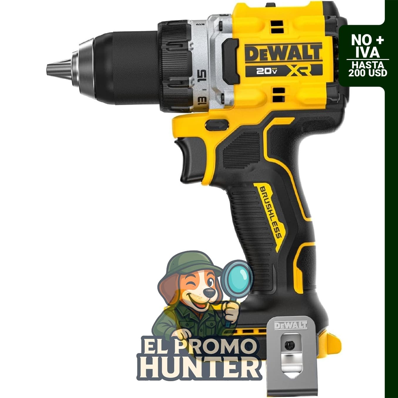 DEWALT Taladro/destornillador inalámbrico MAX XR de 20 V, 1/2 pulgada, sin escobillas.
