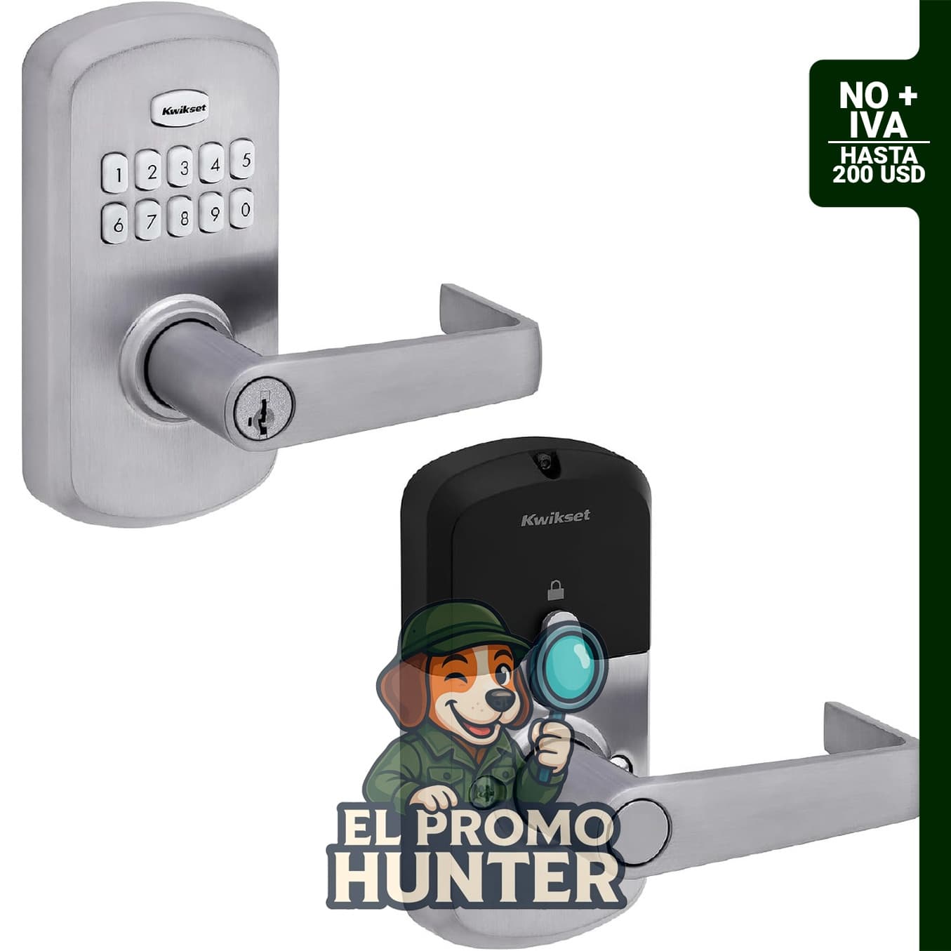Kwikset SmartCode 955 Teclado Comercial Ligero de 10 Botones, Palanca Electrónica Kingston con Entrada Sin Llave.