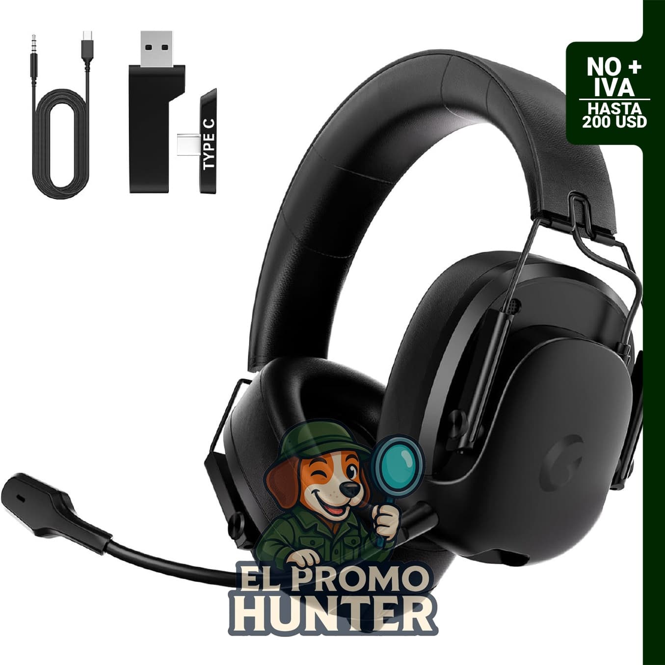 AOC Auriculares inalámbricos para juegos, compatibles con PS5, PC, PS4 y Switch.