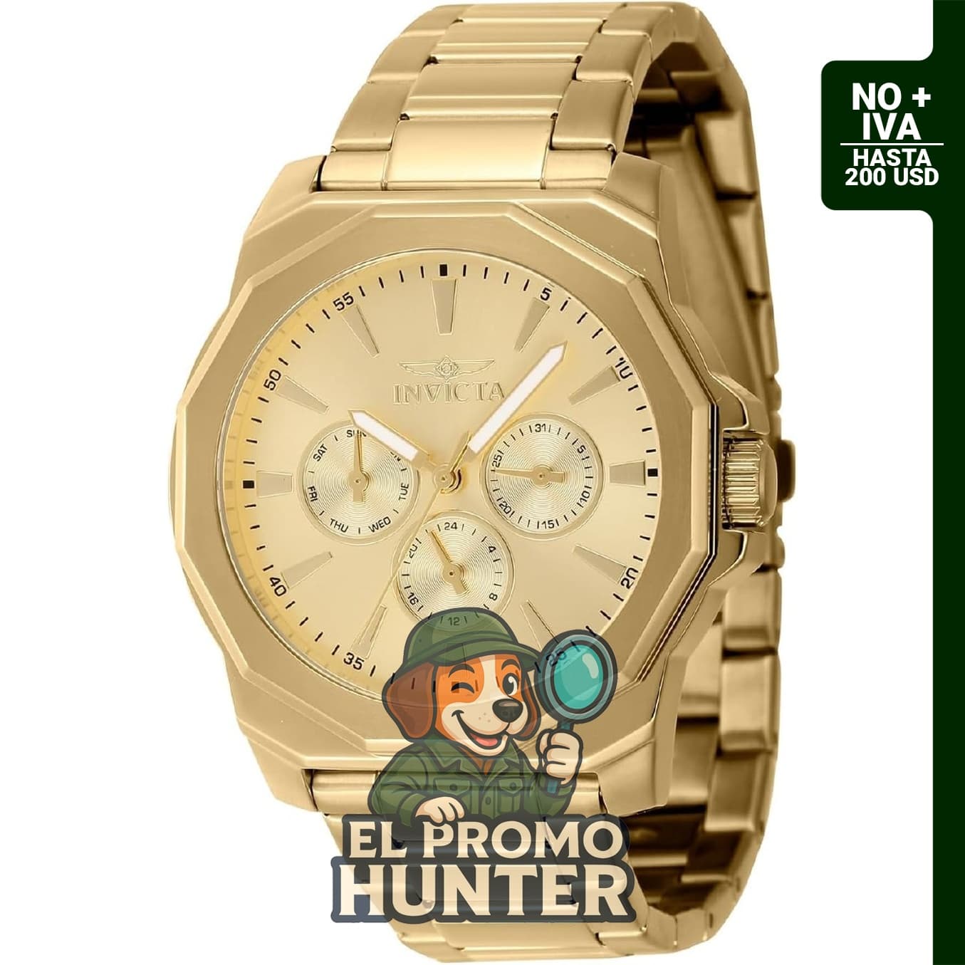 Reloj de cuarzo Invicta Speedway para hombre, acero inoxidable, 1.654 in.