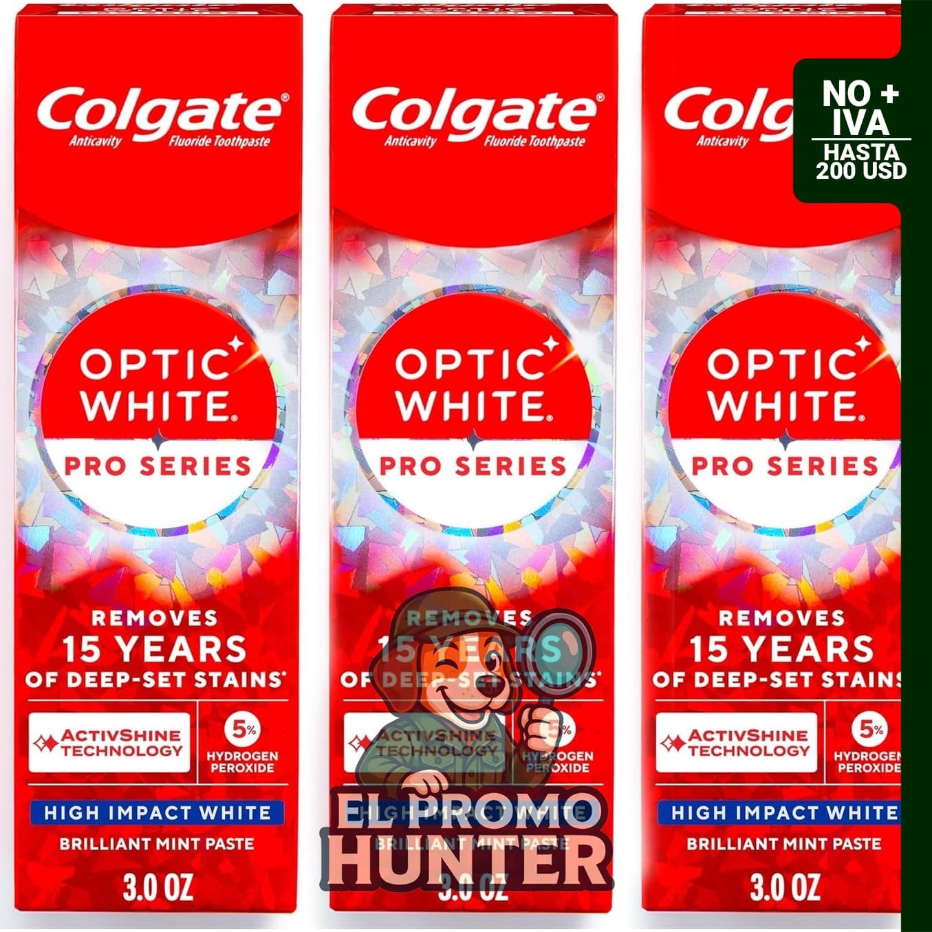 Colgate Optic White Pro Series pasta de dientes blanca de alto impacto.